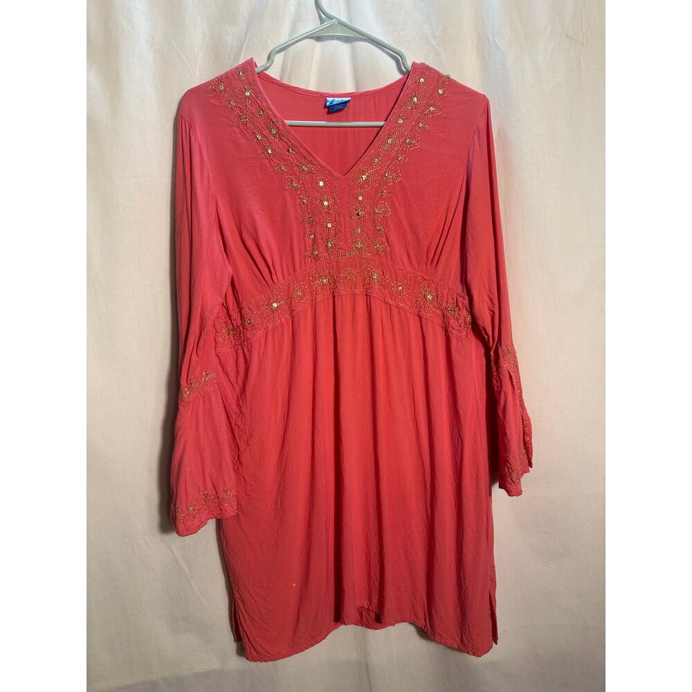 P2P 20” | Pinky and Gold Embroidered Flowy Mini | Medium Soaked